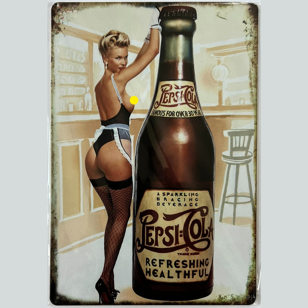 Pepsi-Cola Refreshing Healthful Vintage Novelty Metal Sign 12" x 8" Wall Art Home & Garden:Home Décor:Plaques & Signs Style Your Walls